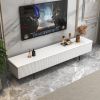 Modern 70.9" TV Stand with Drawers Line Media Console with Black Metal Legs