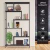 6 Tier Black Metal Bookshelf -Sturdy and Stylish Tall Open Bookcase for Plants, Books, and D√©cor, Multi-Purpose Display Shelf with Anti-Tip Wall Moun