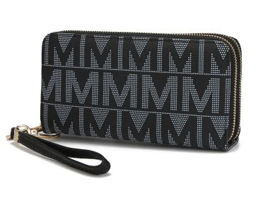 MKF Collection Danielle Milan M Signature Wallet Wristlet by Mia k (Color: Black, Material: Polycarbonate)