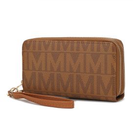 MKF Collection Danielle Milan M Signature Wallet Wristlet by Mia k (Color: Tan, Material: Polycarbonate)