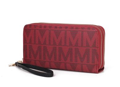 MKF Collection Danielle Milan M Signature Wallet Wristlet by Mia k (Color: Burgundy, Material: Polycarbonate)