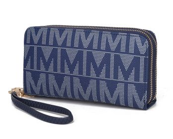 MKF Collection Danielle Milan M Signature Wallet Wristlet by Mia k (Color: Navy, Material: Polycarbonate)