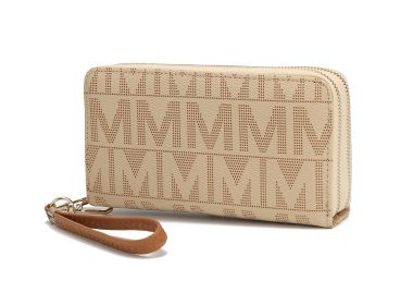 MKF Collection Danielle Milan M Signature Wallet Wristlet by Mia k (Color: Beige, Material: Polycarbonate)