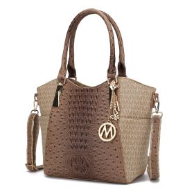 MKF Collection Kristal M Signature Tote Bag by Mia k (Color: Beige, Material: Polycarbonate)