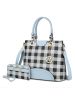 MKF Collection Gabriella Checkers Handbag with Wallet by Mia k