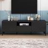 Modern TV Stand for 70 inch TV, Entertainment Center with Adjustable Shelves, 1 Drawer and Open Shelf, TV Console Table, Media Console, Metal Feet, fo