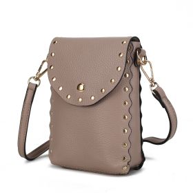 Filomena Vegan Leather Women Crossbody Bag (Color: Taupe, Material: Vegan Leather)