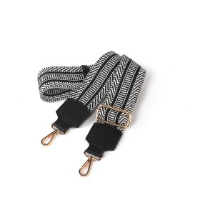 Naya Women Webbing Crossbody Strap (Color: Black, Material: Vegan Leather)