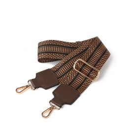 Naya Women Webbing Crossbody Strap (Color: Cognac-Coffee, Material: Vegan Leather)