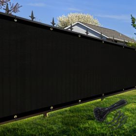 Artpuch Privacy Fence Screen Black Customized Outdoor Mesh Panels for Backyard, Balcony,Patio,Construction Site with Zip Ties (Color: Black, size: 4x185 ft)