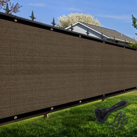 Artpuch Privacy Fence Screen Brown Customized Outdoor Mesh Panels for Backyard, Balcony,Patio,Construction Site with Zip Ties (Color: Brown, size: 3x201 ft)