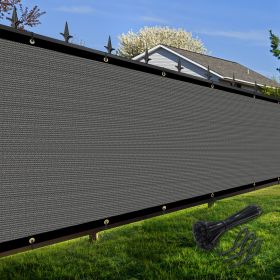 Artpuch Privacy Fence Screen Dark Grey Customized Outdoor Mesh Panels for Backyard, Balcony,Patio,Construction Site with Zip Ties (Color: Dark Grey, size: 6x131 ft)