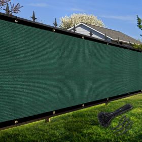 Artpuch Privacy Fence Screen Dark Green Customized Outdoor Mesh Panels for Backyard, Balcony,Patio,Construction Site with Zip Ties (Color: Dark Green, size: 5x256 ft)