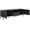 Modern TV Stand for 70 inch TV, Entertainment Center with Adjustable Shelves, 1 Drawer and Open Shelf, TV Console Table, Media Console, Metal Feet, fo