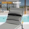 Outdoor Patio Chaise Lounge Set of 3, Aluminum Pool Lounge Chairs with Side Table and Wheels, Textilene Padded Adjustable Recliner All Weather for Poo