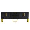 Modern TV Stand for TVs up to 75 Inches, Storage Cabinet with Drawers and Cabinets, Wood TV Console Table with Metal Legs and Handles for Living room