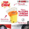 5 Core Hot Air Popcorn Popper Machine 1200W Electric Popcorn Kernel Corn Maker Bpa Free, 95% Popping Rate, 2 Minutes Fast, No Oil-Healthy Snack for Ki