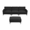 103.5*59" Modern L-shaped Sectional Sofa, 4-seat Velvet Fabric Couch Set with Convertible Ottoman,Freely Combinable Sofa for Living Room, Apartment, O