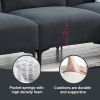 103.5*59" Modern L-shaped Sectional Sofa, 4-seat Velvet Fabric Couch Set with Convertible Ottoman,Freely Combinable Sofa for Living Room, Apartment, O