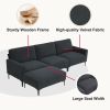 103.5*59" Modern L-shaped Sectional Sofa, 4-seat Velvet Fabric Couch Set with Convertible Ottoman,Freely Combinable Sofa for Living Room, Apartment, O