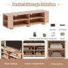 Wooden TV Stand with 8 Open Shelves for TVs up to 65 Inch Flat Screen