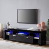 20 minutes quick assemble, modern TV Stand with LED Lights,high glossy front TV Cabinet,can be assembled in Lounge Room, Living Room or Bedroom