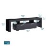 20 minutes quick assemble, modern TV Stand with LED Lights,high glossy front TV Cabinet,can be assembled in Lounge Room, Living Room or Bedroom