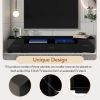 ON-TREND Extended, Minimalist Design TV stand with Color Changing LED Lights, Modern Universal Entertainment Center, High Gloss TV Cabinet for 90+ inc