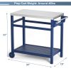 Outdoor Prep Cart Dining Table for Pizza Oven;  Patio Grilling Backyard BBQ Grill Cart