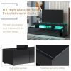 Modern Style 16-colored LED Lights TV Cabinet, UV High Gloss Surface Entertainment Center with DVD Shelf, Up to 70 inch TV